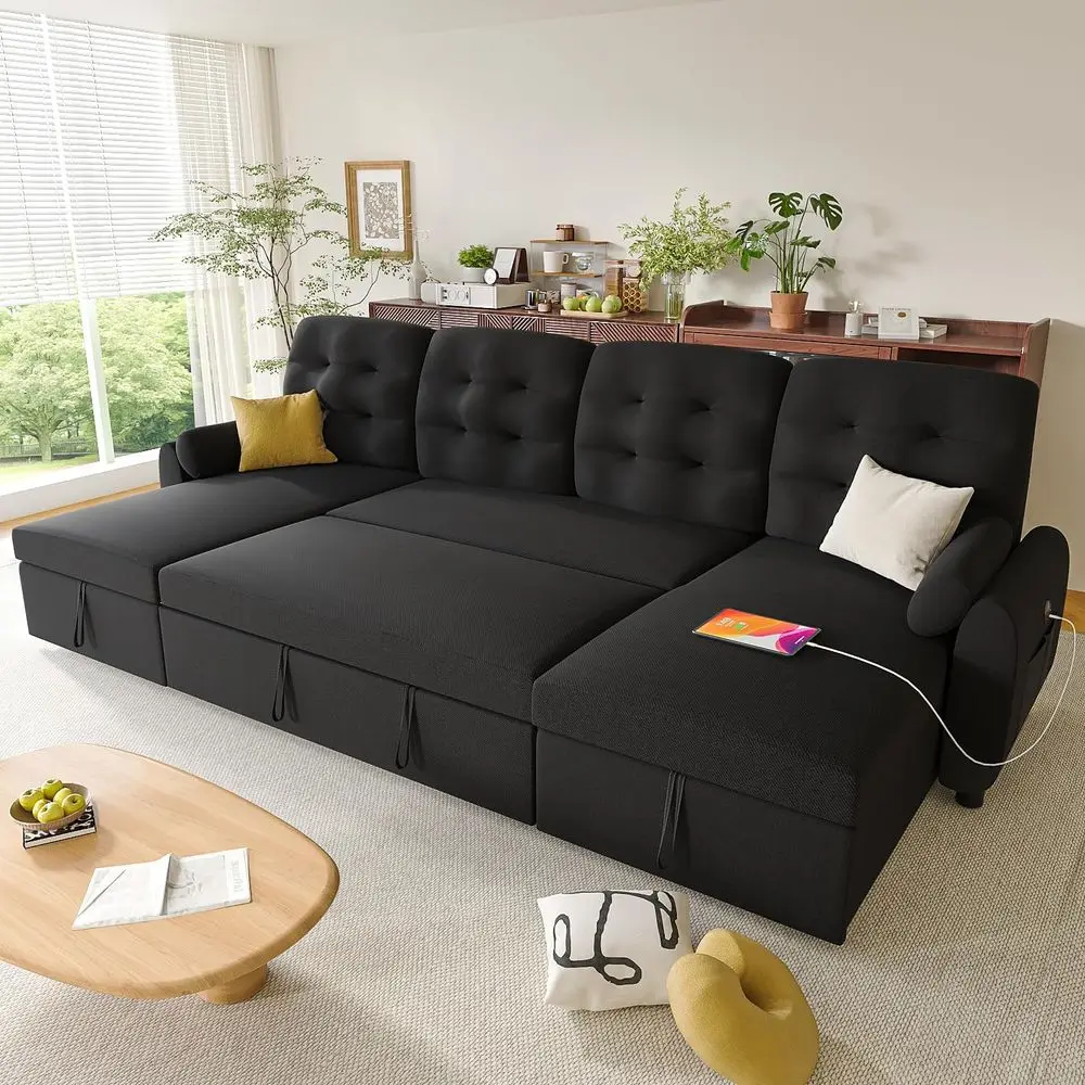 Sleeper Soa Bed, 112" U-Shaped Sectional Soa Couches or Living Room, Pull Out Couch Bed with Dual Reversible Storage Chaise | US
Sleeper Soa Bed, 112" U-Shaped Sectional Soa Couches or Living Room, Pull Out Couch Bed with Dual Reversible Storage Chaise | US