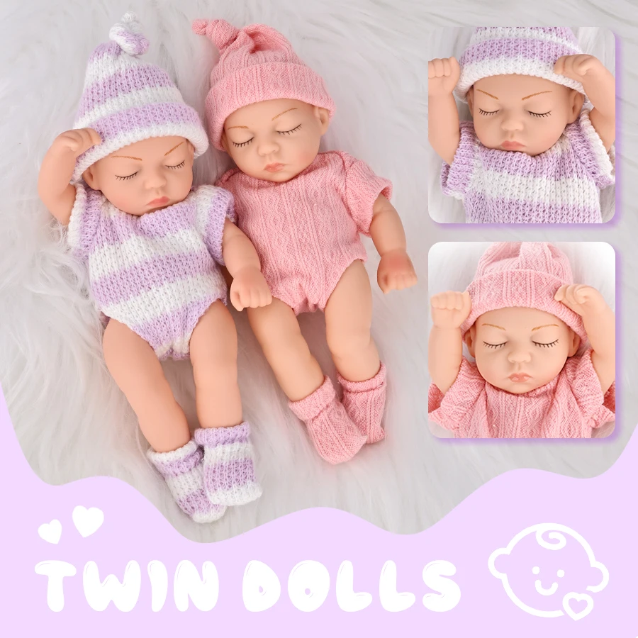 New Silicone 7Inch/18cm Reborn Doll 2sets With Clothes Baby Reborn Toys Waterproof Vinyl Bebe Doll Cute Mini Baby Doll Girl Gift
New Silicone 7Inch/18cm Reborn Doll 2sets With Clothes Baby Reborn Toys Waterproof Vinyl Bebe Doll Cute Mini Baby Doll Girl Gift