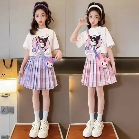 Kuromi Child Suit Sanrios Leisure Short Sleeve Short Skirt Set Summer New Cartoon Jacket Two-Piece Set Children's Clothing
Kuromi Child Suit Sanrios Leisure Short Sleeve Short Skirt Set Summer New Cartoon Jacket Two-Piece Set Children's Clothing