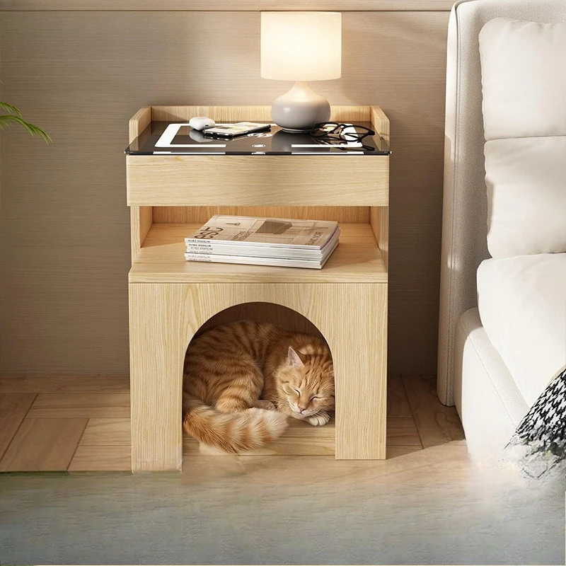 Solid wood cat nest head table Bedside bedroom Multifunctional pet room Storage locker
Solid wood cat nest head table Bedside bedroom Multifunctional pet room Storage locker