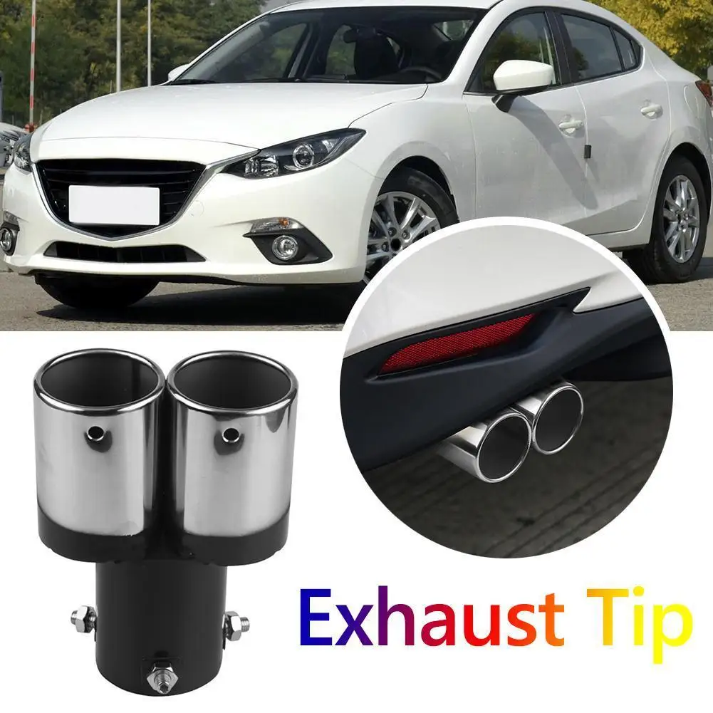 Dual Outlet Car Exhaust Tip Stainless Steel Sound Whistle Muffler Exhaust Pipe Repairing Parts Auto Accessories
Dual Outlet Car Exhaust Tip Stainless Steel Sound Whistle Muffler Exhaust Pipe Repairing Parts Auto Accessories
