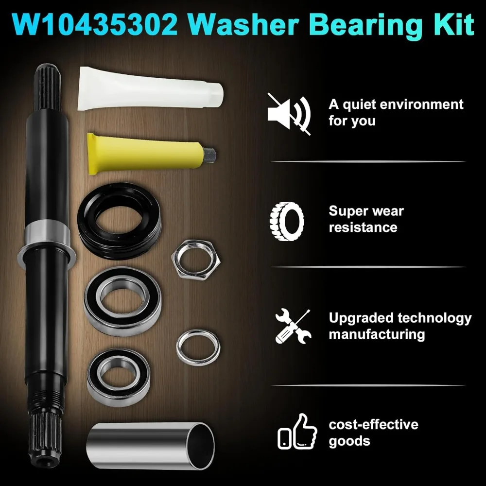 W10435302 Washer Bearing and Tub Seal Kit for Whirlpool Cabrio and Maytag Bravos XL Washers, Repair Noisy, Shaking, Leaking
W10435302 Washer Bearing and Tub Seal Kit for Whirlpool Cabrio and Maytag Bravos XL Washers, Repair Noisy, Shaking, Leaking