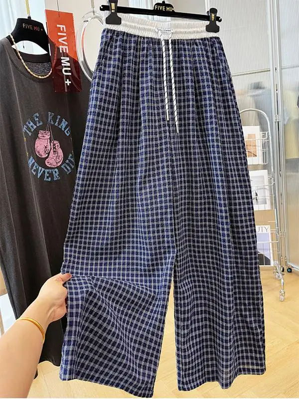 plus Size 300 Pounds Plaid High Waist Casual Pants Women's Summer Slim Straight Leg Wide Leg Pants American Retro Style
plus Size 300 Pounds Plaid High Waist Casual Pants Women's Summer Slim Straight Leg Wide Leg Pants American Retro Style