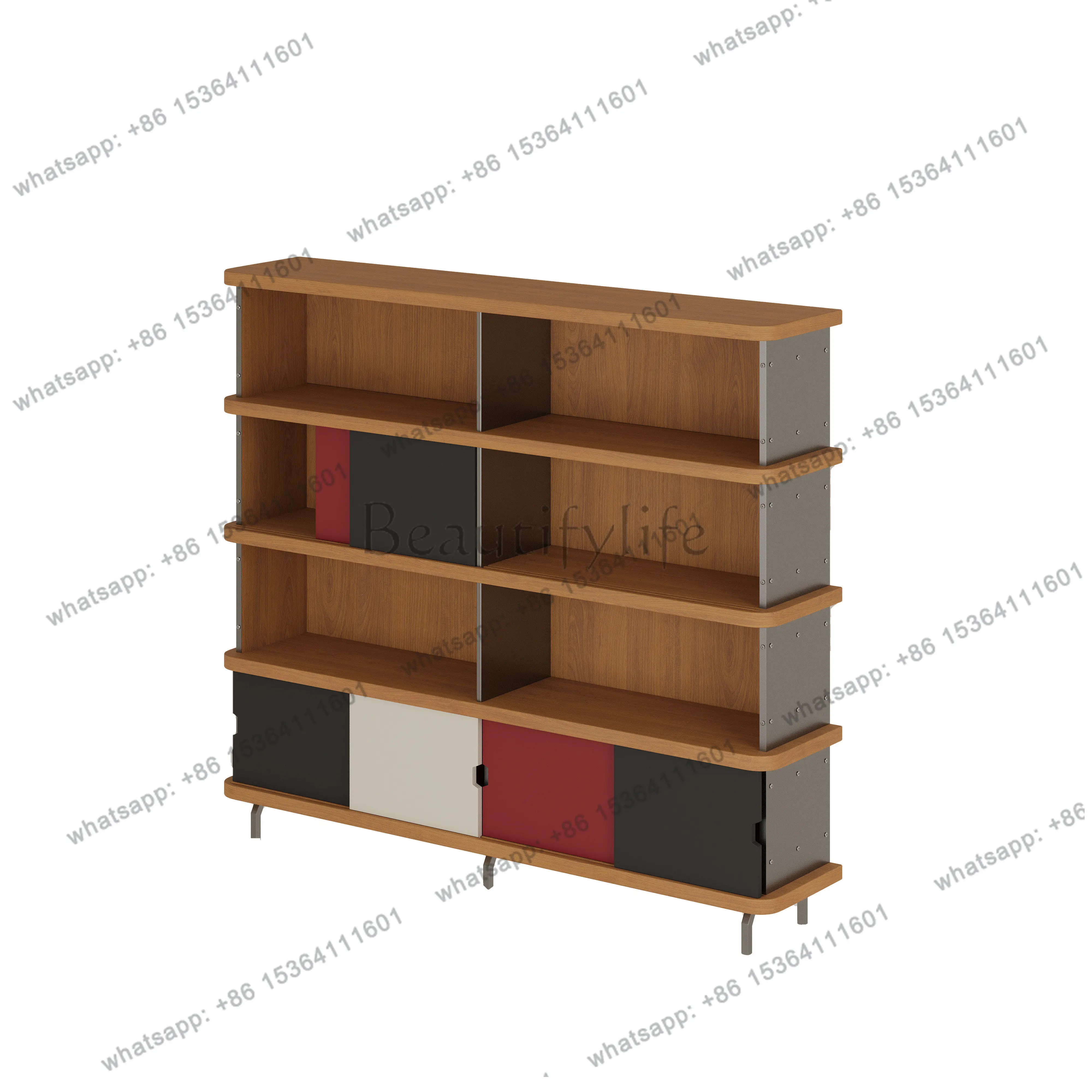 Simple modern industrial style color sliding door bookcase shelf multi-scene vertical cabinet
Simple modern industrial style color sliding door bookcase shelf multi-scene vertical cabinet