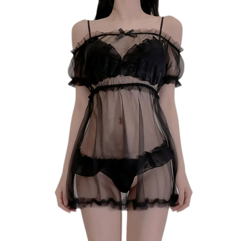 Женское Прозрачное нижнее белье, короткая юбка с короткими рукавами
Женское Прозрачное нижнее белье, короткая юбка с короткими рукавами