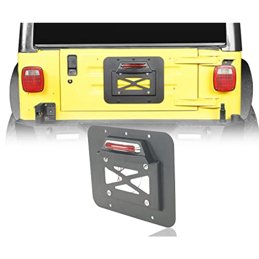 Wrangler TJ Spare Tire Delete License Plate Relocation Kit w/Plate Illuminate Light and Third Brake Light for Jeep Wrangler TJ
Wrangler TJ Spare Tire Delete License Plate Relocation Kit w/Plate Illuminate Light and Third Brake Light for Jeep Wrangler TJ
