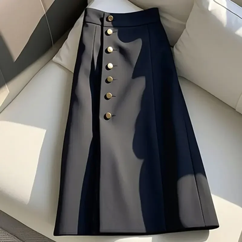 New Autumn Elegant Suit Skirt Women Temperament Gold Single Breasted Solid Color High Waisted Office Lady Draped Jupe Fashion
New Autumn Elegant Suit Skirt Women Temperament Gold Single Breasted Solid Color High Waisted Office Lady Draped Jupe Fashion