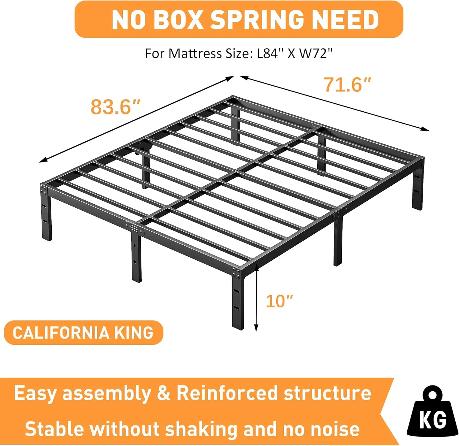 10 H Low Bed Frame California King Size With Led Night Light, Metal Platform California King Bed Frame,No Box Spring Ned, Easy
10 H Low Bed Frame California King Size With Led Night Light, Metal Platform California King Bed Frame,No Box Spring Ned, Easy