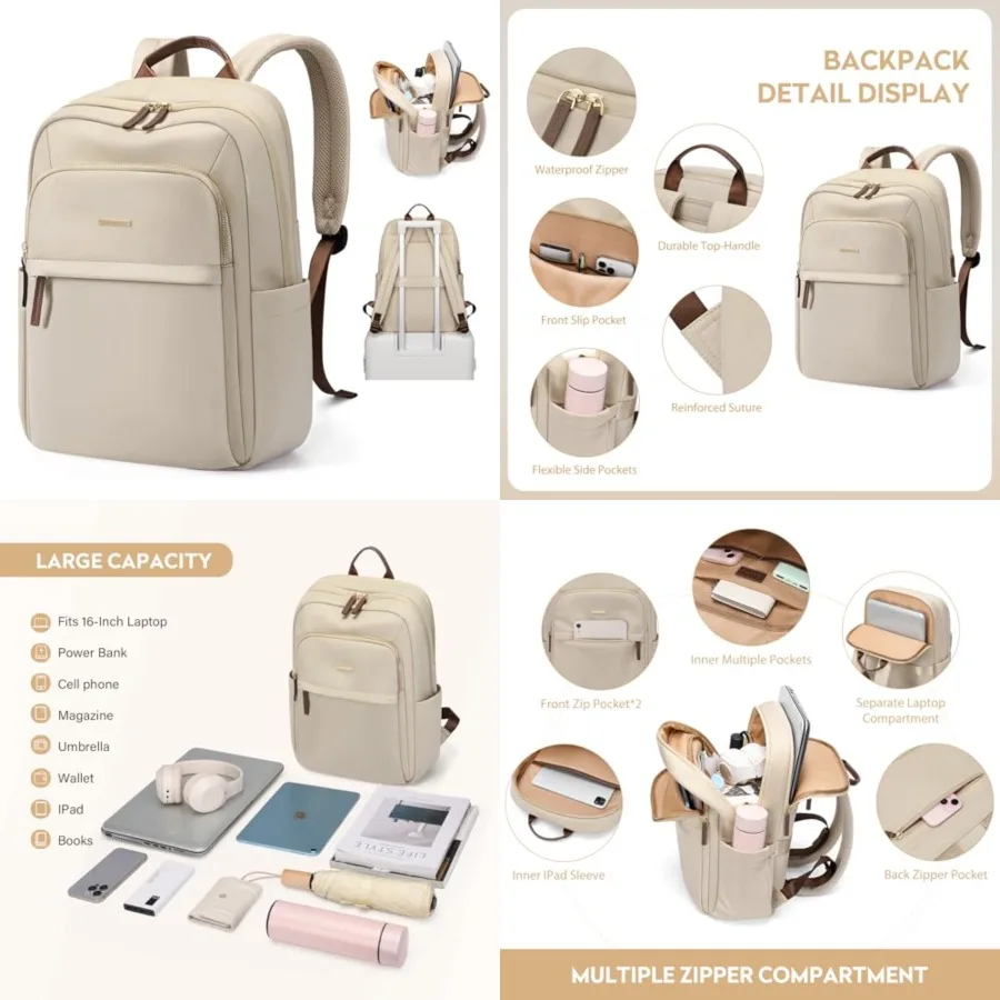 Hikg Travel Backpack for Women Casual Busess Weekender Multilayer Laptop Bag,,Apricot
Hikg Travel Backpack for Women Casual Busess Weekender Multilayer Laptop Bag,,Apricot