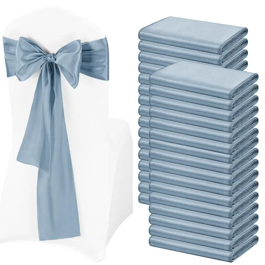Satin Chair Sashes Ties, Dusty Blue Satin Chair Sashes Bows Chair Cover Back Tie Supplies for Wedding Reception Events Banquets
Satin Chair Sashes Ties, Dusty Blue Satin Chair Sashes Bows Chair Cover Back Tie Supplies for Wedding Reception Events Banquets