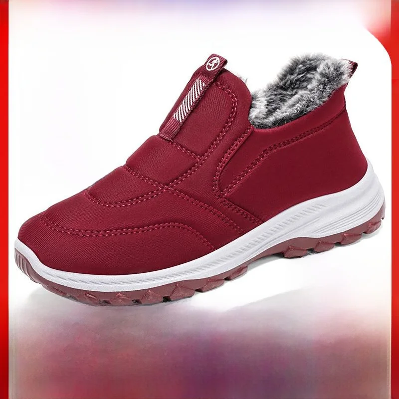 Women's Winter Thickened Fleece Lined Snow Boots Comfortable Cotton Shoes Mom Boots Casual round Toe Flat Heel Stripe Pattern
Women's Winter Thickened Fleece Lined Snow Boots Comfortable Cotton Shoes Mom Boots Casual round Toe Flat Heel Stripe Pattern