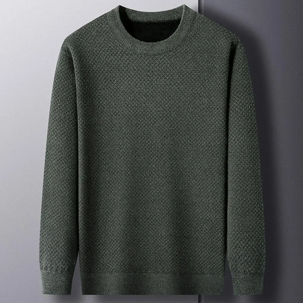 Round Neck Men Sweater Mid-length Casual Men's Sweater with Thickened Plush Solid Color Warm Long Sleeves for Fall Winter
Round Neck Men Sweater Mid-length Casual Men's Sweater with Thickened Plush Solid Color Warm Long Sleeves for Fall Winter