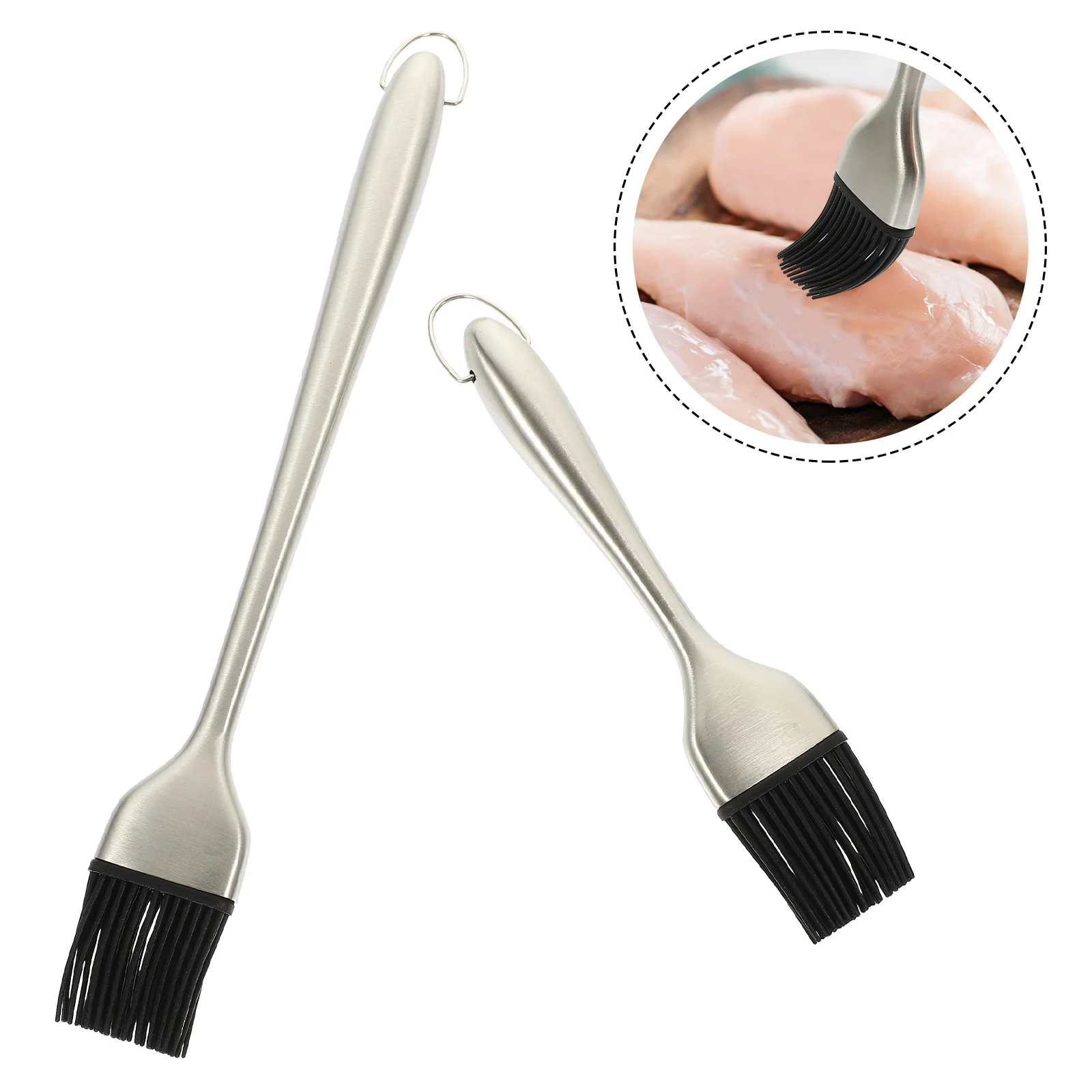 2Pcs Oil Silicone Basting Barbecue Grilling Basting Brush Kitchen Utensil Stainless Steel Heat Resistant Cooking Tool
2Pcs Oil Silicone Basting Barbecue Grilling Basting Brush Kitchen Utensil Stainless Steel Heat Resistant Cooking Tool