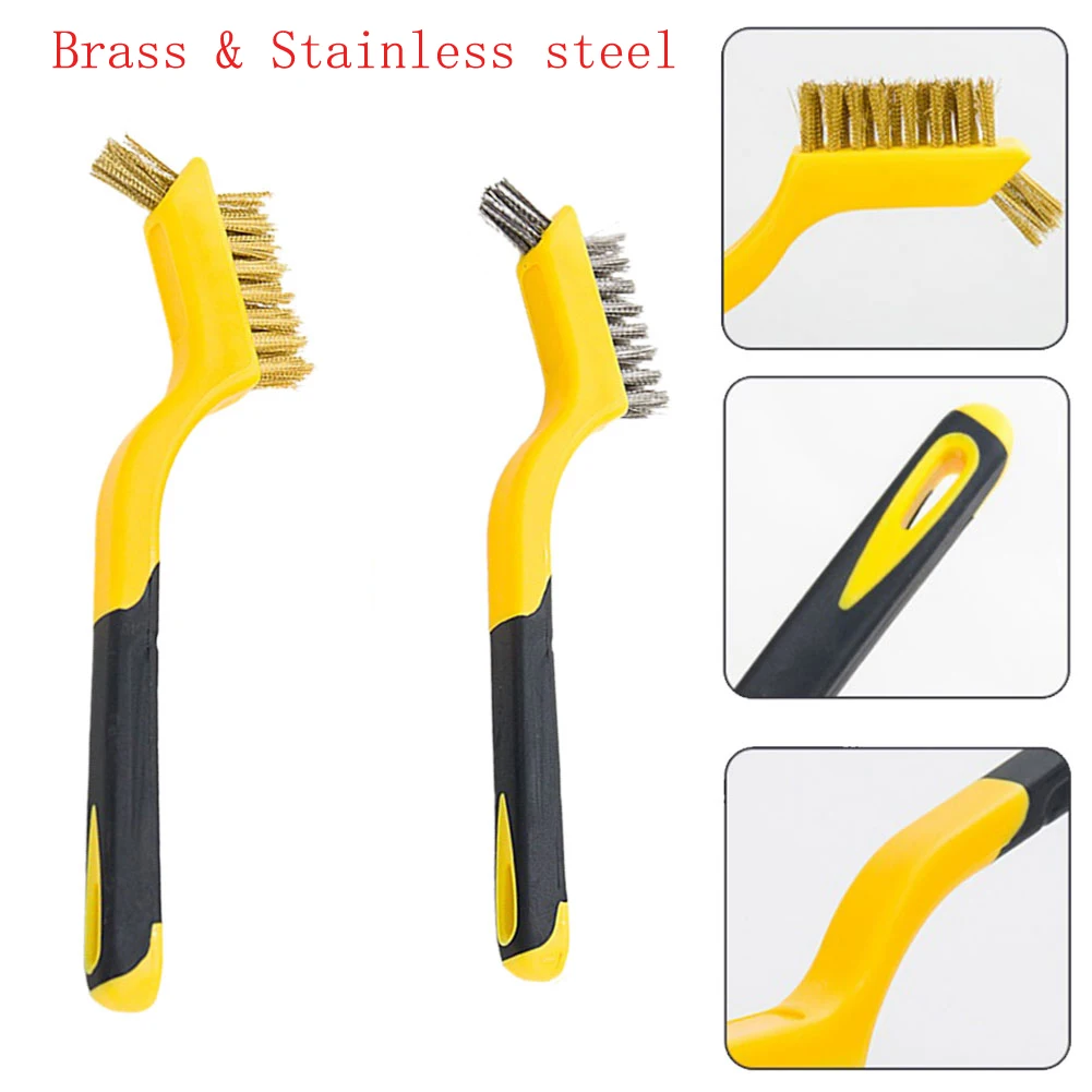 2pcs 7inch Brass Stainless Steel Wire Brush Polishing Rust Remover Deburring Cleaning Brush Household Cleaning Polishing Tools
2pcs 7inch Brass Stainless Steel Wire Brush Polishing Rust Remover Deburring Cleaning Brush Household Cleaning Polishing Tools
