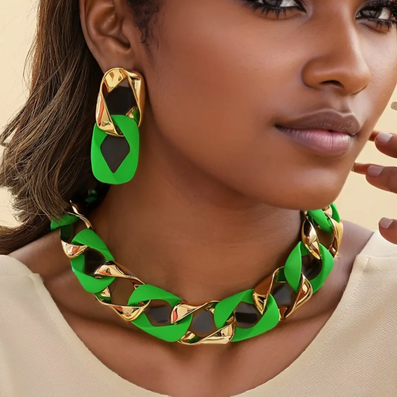 Jelly ccb twist chain necklace earrings combination ins wind woman neck chain collarbone chain necklace
Jelly ccb twist chain necklace earrings combination ins wind woman neck chain collarbone chain necklace