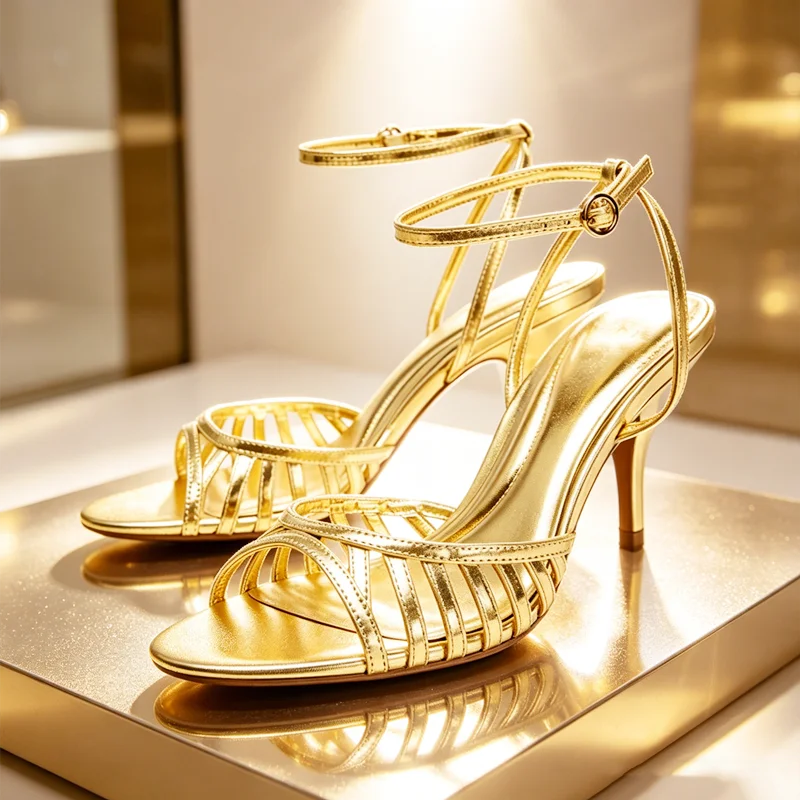 High Quality Summer Women Shoes Gold Ankle Strap Heeled Sandals for Ladies Sexy Open Toe Stilettos High Heels Elegant Party Shoe
High Quality Summer Women Shoes Gold Ankle Strap Heeled Sandals for Ladies Sexy Open Toe Stilettos High Heels Elegant Party Shoe