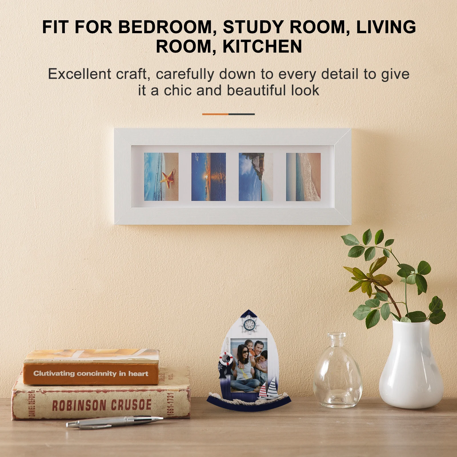 Mediterranean Style Photo Frame Tabletop Decor For Home Office Desk Nautical Beach Ocean Theme Picture Frame Decoration
Mediterranean Style Photo Frame Tabletop Decor For Home Office Desk Nautical Beach Ocean Theme Picture Frame Decoration