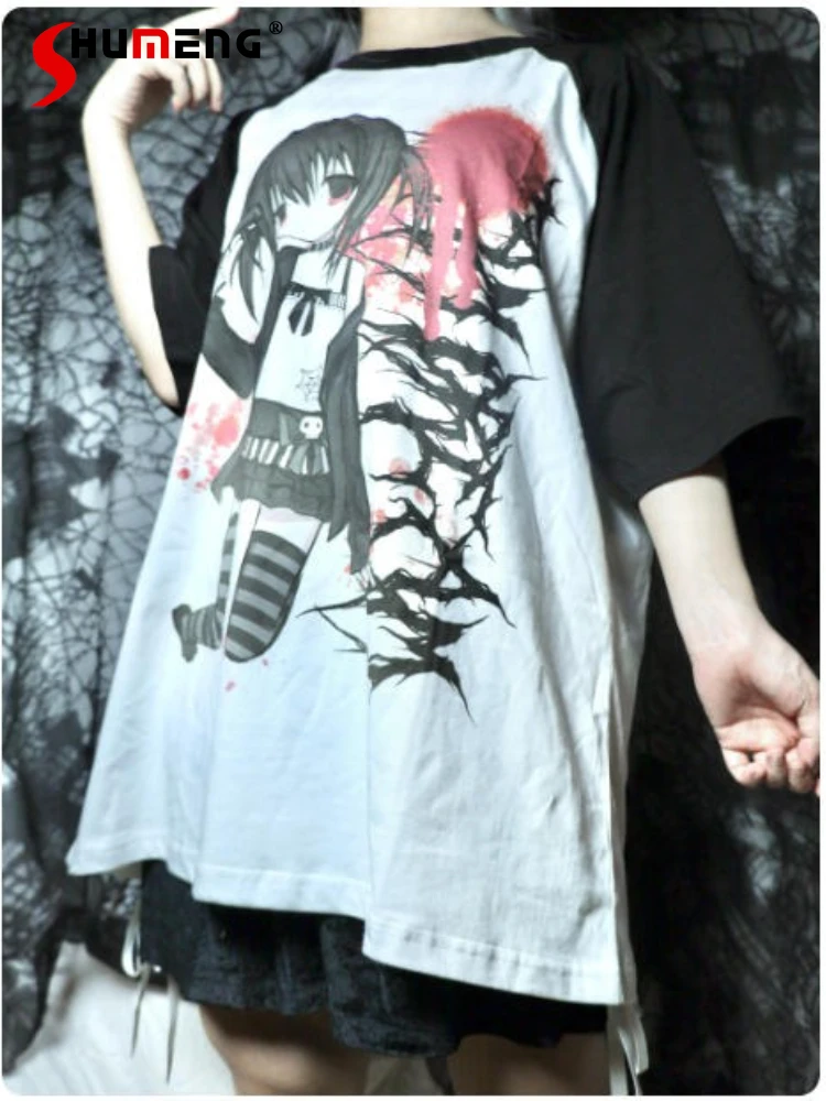 Original Subculture Anime Printed T-shirt Summer Punk Mine Mass-produced Loose T-shirt Japanese Kawaii 2D Student Tees Shorts
Original Subculture Anime Printed T-shirt Summer Punk Mine Mass-produced Loose T-shirt Japanese Kawaii 2D Student Tees Shorts