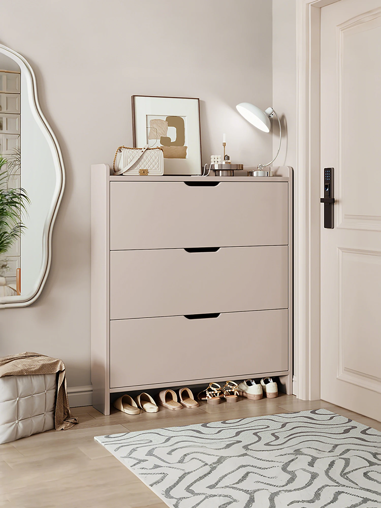 Solid wood ultra-thin tipping bucket shoe cabinet home door 2025 new corridor entrance large-capacity entrance cabinet small
Solid wood ultra-thin tipping bucket shoe cabinet home door 2025 new corridor entrance large-capacity entrance cabinet small