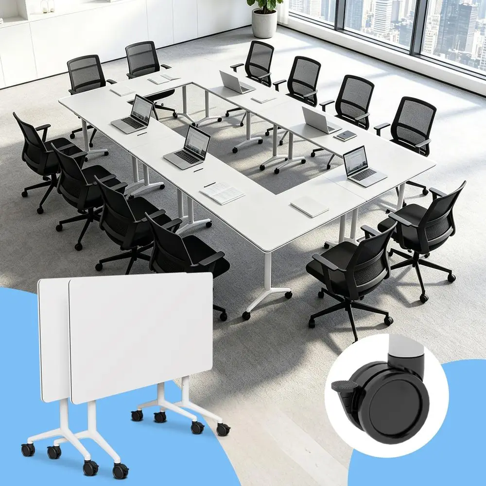 Conference Room Tables with Wheels,Foldable Conference Table Modular Flip Top Training Meeting Tables, Space Saving Modern Semi
Conference Room Tables with Wheels,Foldable Conference Table Modular Flip Top Training Meeting Tables, Space Saving Modern Semi