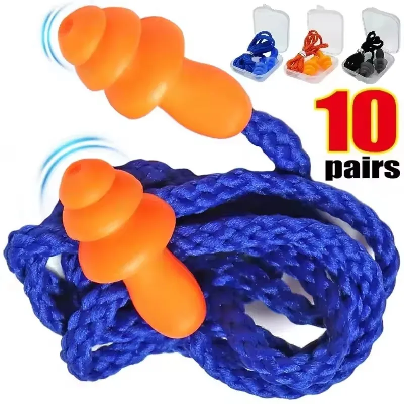 1-10Pairs Noise Cancelling Silicone Earplugs Reusable Earplug With Rope Waterproof Swimming Rubber Ear Plugs Come with Box
1-10Pairs Noise Cancelling Silicone Earplugs Reusable Earplug With Rope Waterproof Swimming Rubber Ear Plugs Come with Box
