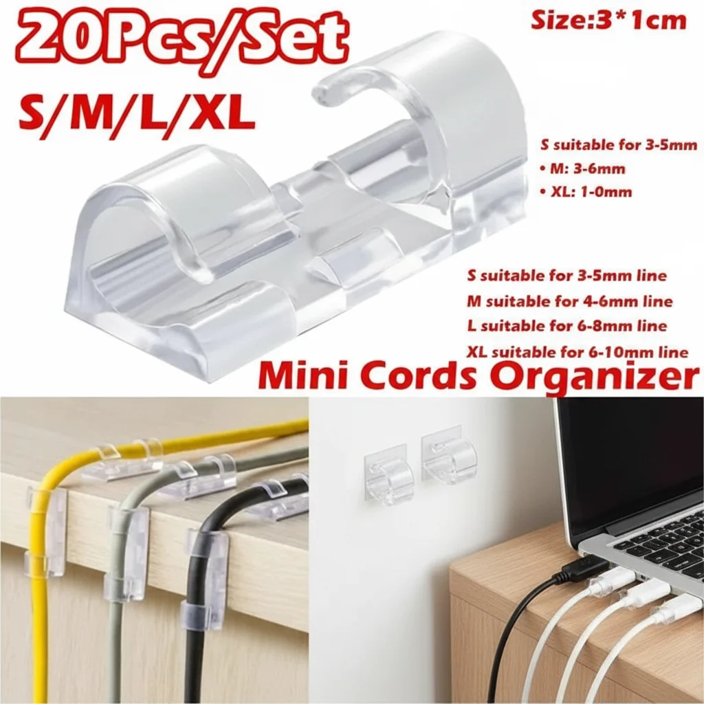 20Pcs Self Stick Cable Clips Wire Organizer Fixer Table Wall Holder for Data Telephone Line Winder
20Pcs Self Stick Cable Clips Wire Organizer Fixer Table Wall Holder for Data Telephone Line Winder