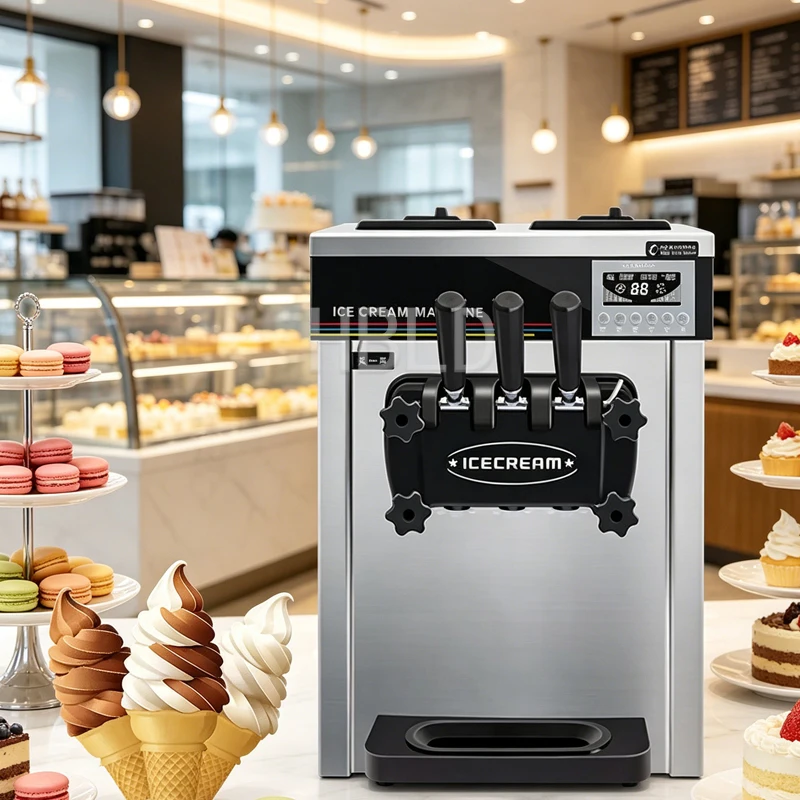 Commercial Soft Ice Cream Machine Electric 110V 220V Large Capacity for 3 Flavors
Commercial Soft Ice Cream Machine Electric 110V 220V Large Capacity for 3 Flavors