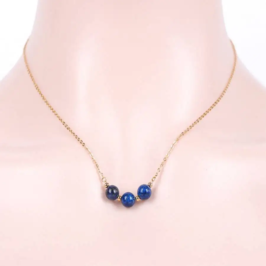 Genuine Lapis Lazuli Smile Necklace Gold Chain Healing Crystal Jewelry for Women
Genuine Lapis Lazuli Smile Necklace Gold Chain Healing Crystal Jewelry for Women