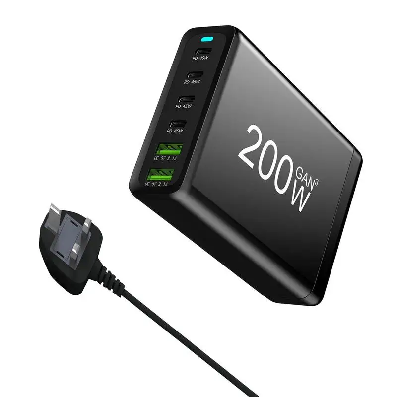 Зарядное устройство USB C, 6-портовое, 200 Вт, USB-зарядное устройство, многопортовый USB-концентратор, портативное настенное зарядное устройство PD Fast USB для смартфона и
Зарядное устройство USB C, 6-портовое, 200 Вт, USB-зарядное устройство, многопортовый USB-концентратор, портативное настенное зарядное устройство PD Fast USB для смартфона и