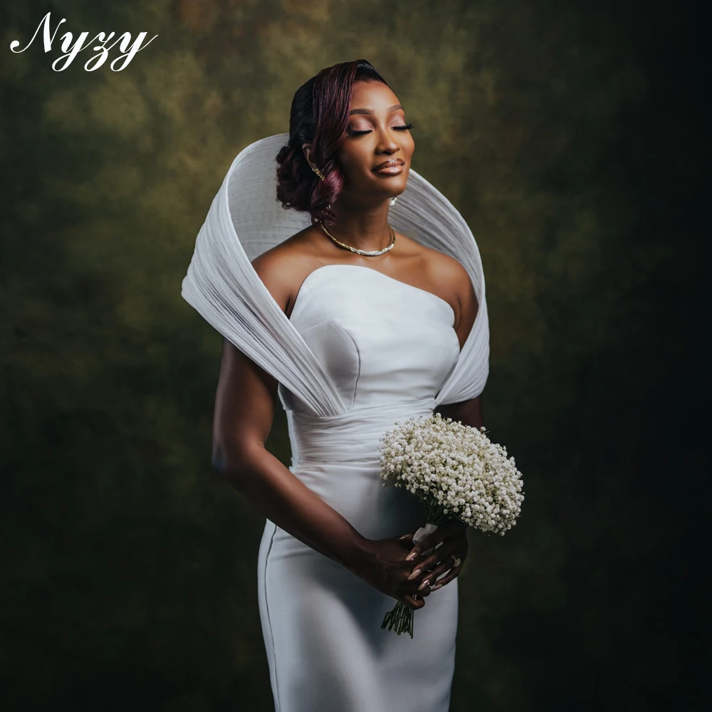 NYZY W107 Customized Satin Mermaid White Simple Wedding Dresses 2025 Wedding Party Gowns
NYZY W107 Customized Satin Mermaid White Simple Wedding Dresses 2025 Wedding Party Gowns