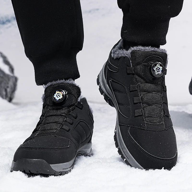 Men's Outdoor Rotating Buckle Warm And Comfortable Leather Fleece Lined Mountain Snow Boots for Cold Weather
Men's Outdoor Rotating Buckle Warm And Comfortable Leather Fleece Lined Mountain Snow Boots for Cold Weather