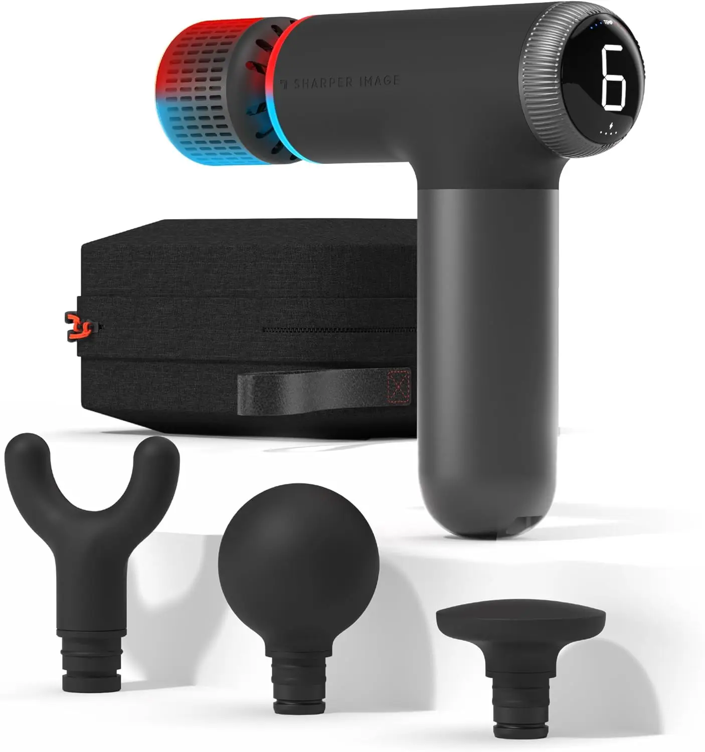 Sharper Image® Powerboost® Pro+ Hot & Cold Compact Deep Tissue Massage Gun - 6 Speed, 4 Attachments, Travel Case| Soothing Heat
Sharper Image® Powerboost® Pro+ Hot & Cold Compact Deep Tissue Massage Gun - 6 Speed, 4 Attachments, Travel Case| Soothing Heat