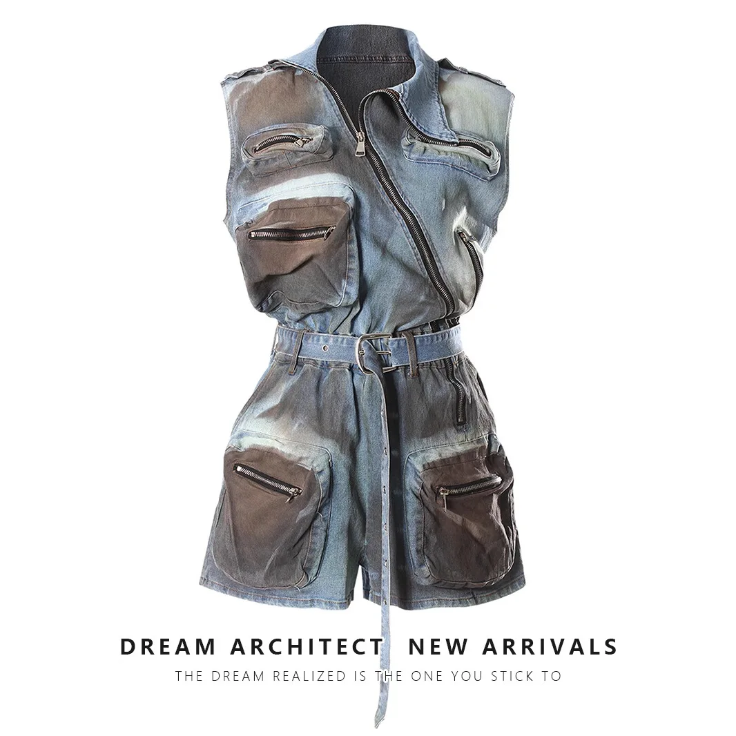 2025 Heavy Industry Retro Multi-pocket Washed Old Sleeveless Jumpsuit Shorts Women
2025 Heavy Industry Retro Multi-pocket Washed Old Sleeveless Jumpsuit Shorts Women