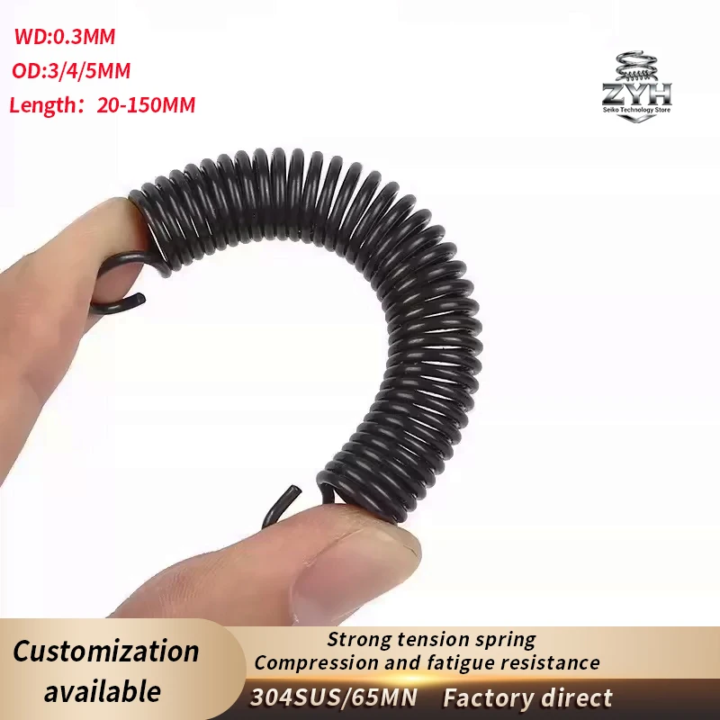 2pcs 304SUS/65MN tension spring WD 0.3mm, OD 3-5mm, Length 20-150mm mechanical equipment strong hook opening spring
2pcs 304SUS/65MN tension spring WD 0.3mm, OD 3-5mm, Length 20-150mm mechanical equipment strong hook opening spring