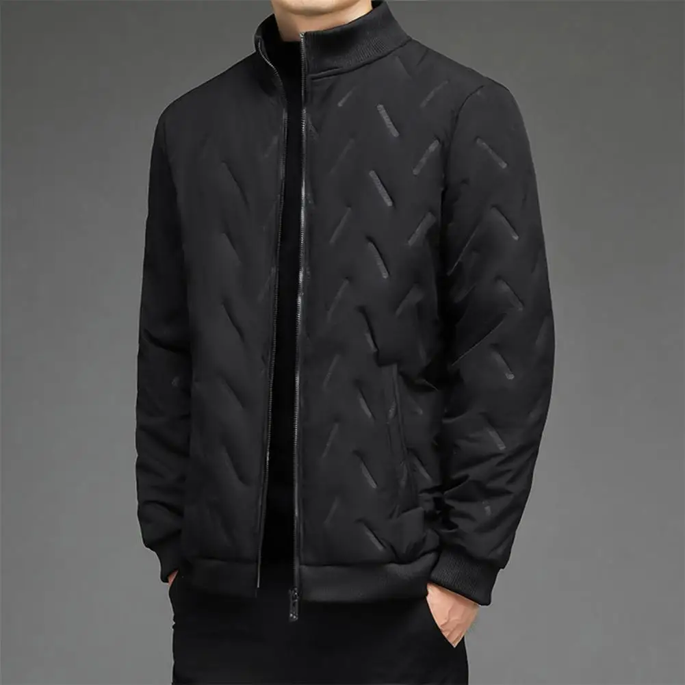 Cotton Coat With Pockets Men's Winter Cotton Coat With Thickened Velvet Lining Stand Collar Windproof Outerwear Long For Weather
Cotton Coat With Pockets Men's Winter Cotton Coat With Thickened Velvet Lining Stand Collar Windproof Outerwear Long For Weather