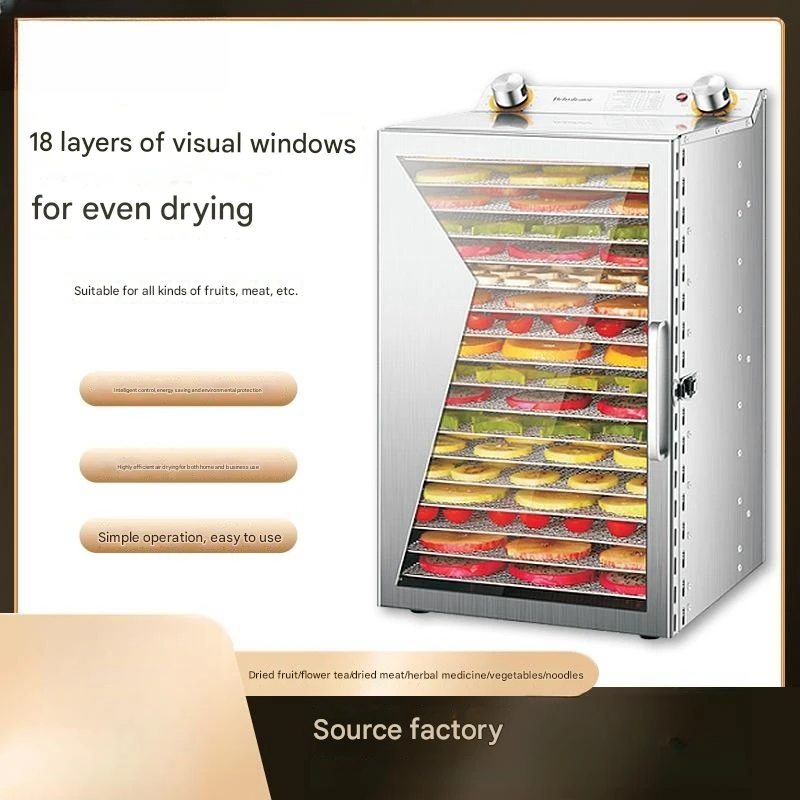 High-Efficiency 18-Layer Large-Capacity Household Food Dryer Dehydrator 220V Snack Drying Machine for Restaurant Bakery Home Use
High-Efficiency 18-Layer Large-Capacity Household Food Dryer Dehydrator 220V Snack Drying Machine for Restaurant Bakery Home Use