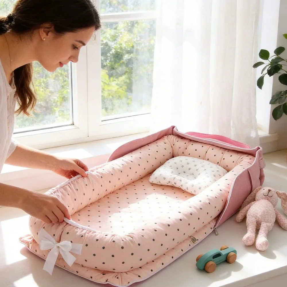 Дорожная подушка для люльки с сумкой для хранения новорожденных, портативный детский манеж-гнездо, многофункциональный
Дорожная подушка для люльки с сумкой для хранения новорожденных, портативный детский манеж-гнездо, многофункциональный