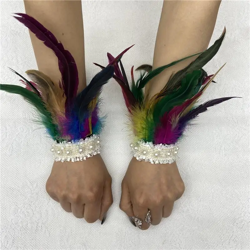 Natural Feather Wrist Cuffs Elegant Arm Sleeve Accessories Gothic Halloween Cosplay Feather Gloves Women Party Lace Pearl Cuff
Natural Feather Wrist Cuffs Elegant Arm Sleeve Accessories Gothic Halloween Cosplay Feather Gloves Women Party Lace Pearl Cuff