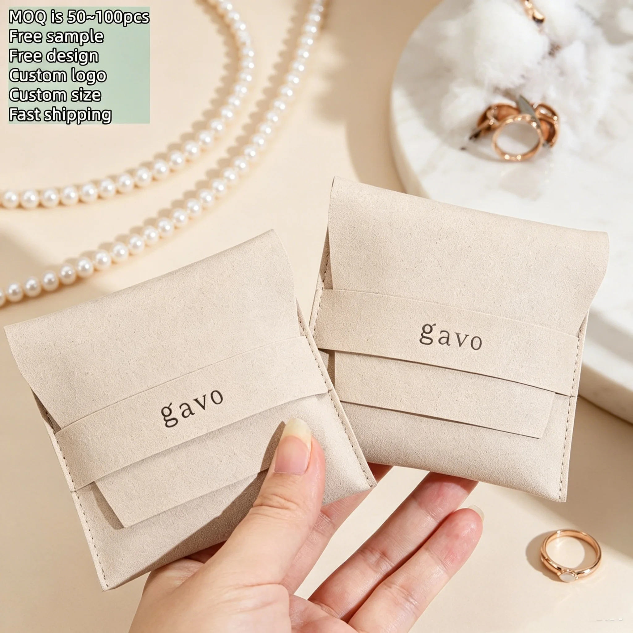50Pcs/Lot High End Custom Emboss Logo Printed Microfiber Jewelry Envelope Pouch Small Ring Necklace Earring Storage Suede Jewelr
50Pcs/Lot High End Custom Emboss Logo Printed Microfiber Jewelry Envelope Pouch Small Ring Necklace Earring Storage Suede Jewelr