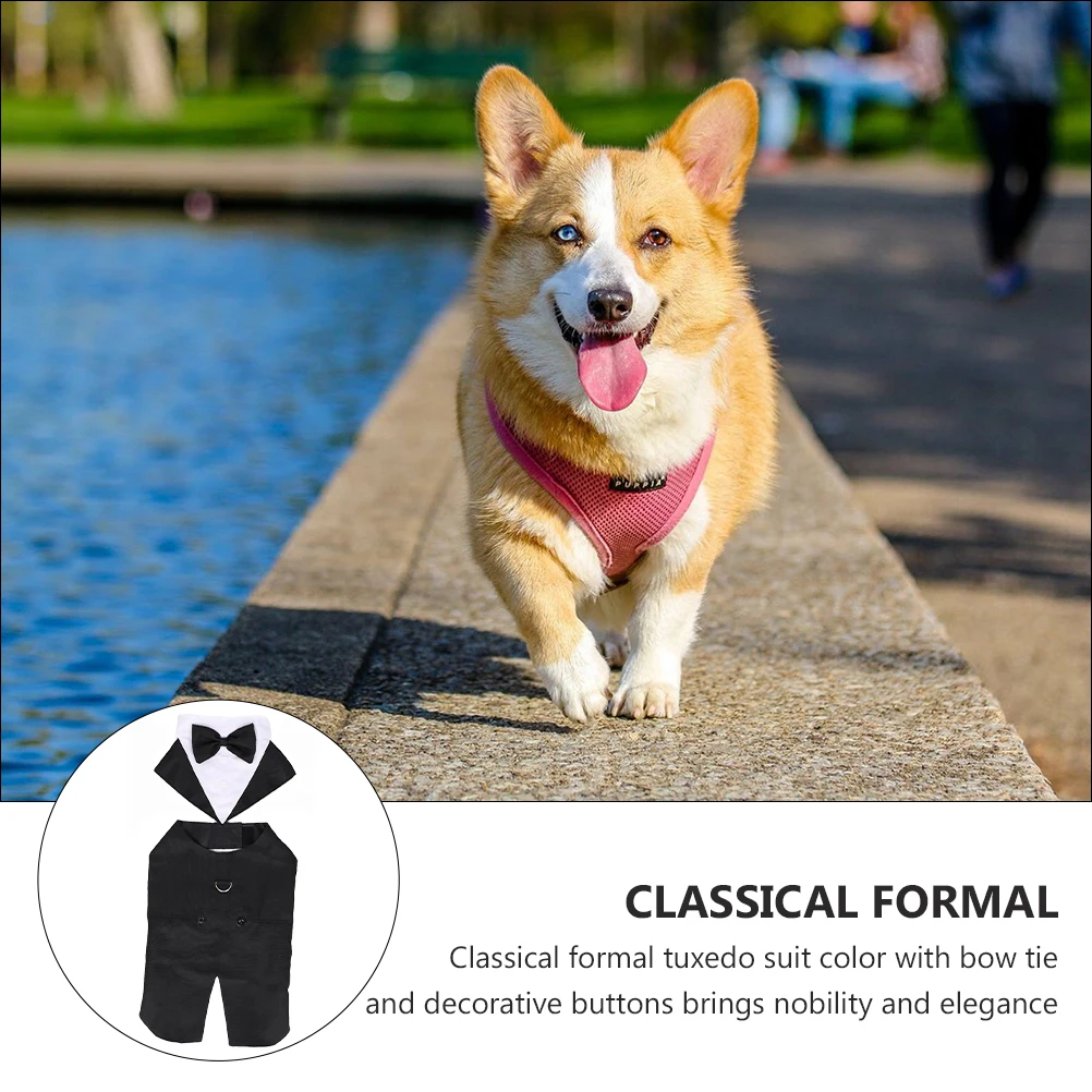 Pet Tuxedo Suit Elegant Formal Wear Wedding Party Cotton Costume Dog Suits Bow Tie Decorative Buttons Style Pet Garment
Pet Tuxedo Suit Elegant Formal Wear Wedding Party Cotton Costume Dog Suits Bow Tie Decorative Buttons Style Pet Garment