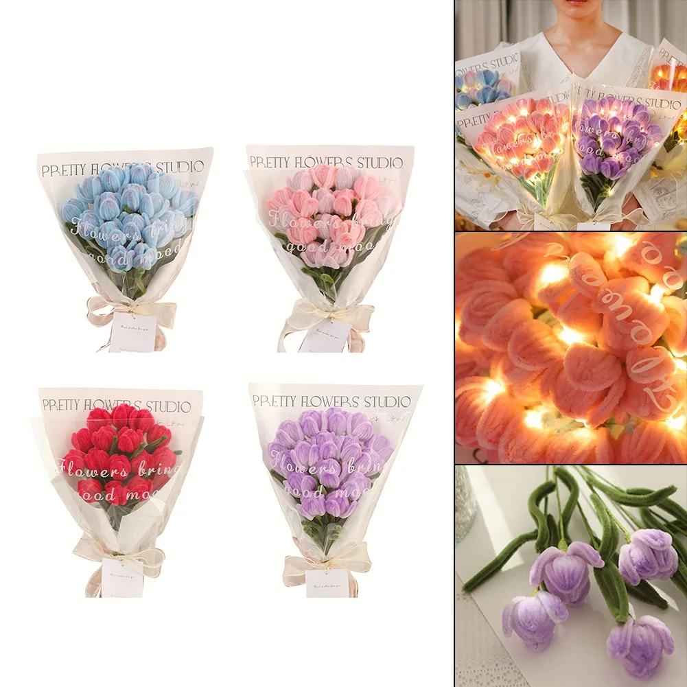 Simulated Colorful Tulip Bouquet DIY Kit, Handmade DIY Twisted Floral Wedding Party Decoration, 40x26cm 
Simulated Colorful Tulip Bouquet DIY Kit, Handmade DIY Twisted Floral Wedding Party Decoration, 40x26cm
