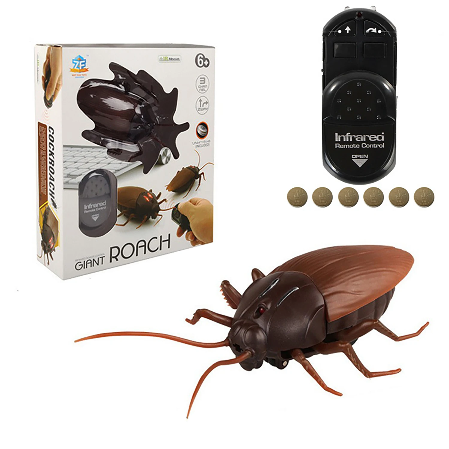 Remote control simulation cockroach prank toy, infrared remote control electric cockroach, funny prank
Remote control simulation cockroach prank toy, infrared remote control electric cockroach, funny prank