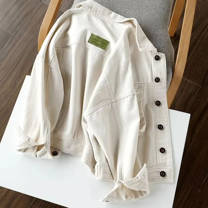 Fall Fashion Versatile Milk White Shoulder-Drop Decoration Line Casual Denim Short Jacket Women's Style Regular Sleeve
Fall Fashion Versatile Milk White Shoulder-Drop Decoration Line Casual Denim Short Jacket Women's Style Regular Sleeve