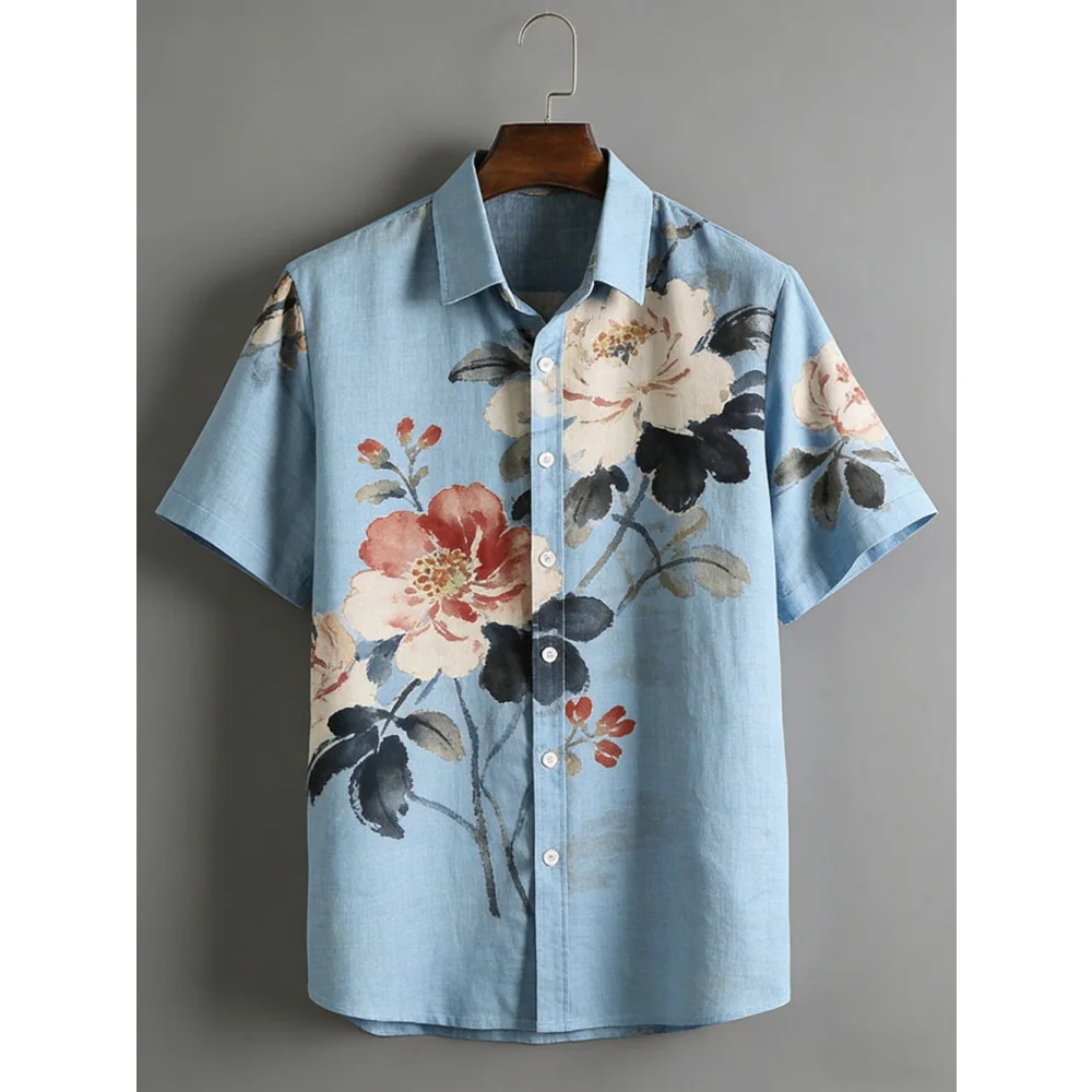 Men's Flowers Print Lapel Button down Shirt T-Shirt Hawaii Beach Casual Vacation Short Sleeve Breathable Fashion Men's Shirt Top
Men's Flowers Print Lapel Button down Shirt T-Shirt Hawaii Beach Casual Vacation Short Sleeve Breathable Fashion Men's Shirt Top