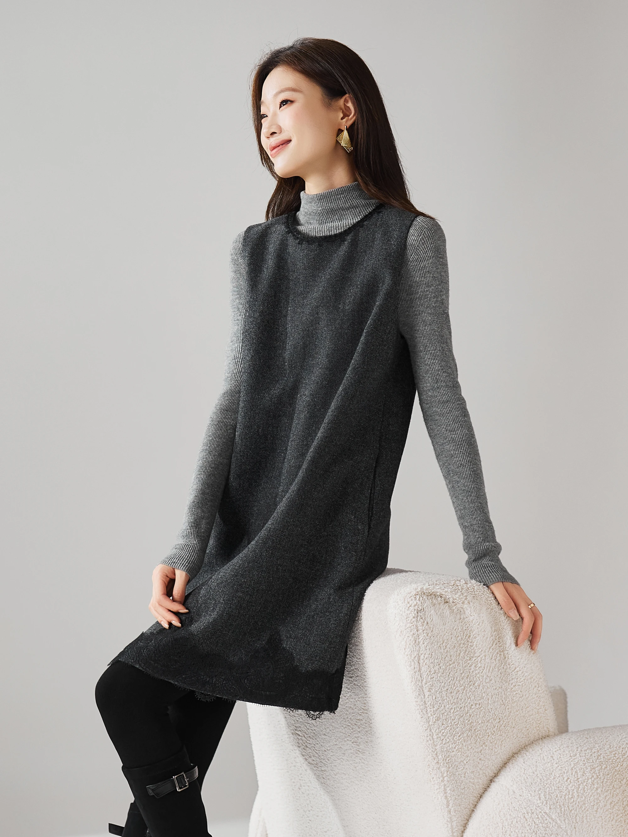 Sophisir Winter 2025 Lace Patchwork Vest ort Skirt Thiened Wool round Ne Svel Dr Ele Commute Sle Women's...
Sophisir Winter 2025 Lace Patchwork Vest ort Skirt Thiened Wool round Ne Svel Dr Ele Commute Sle Women's...