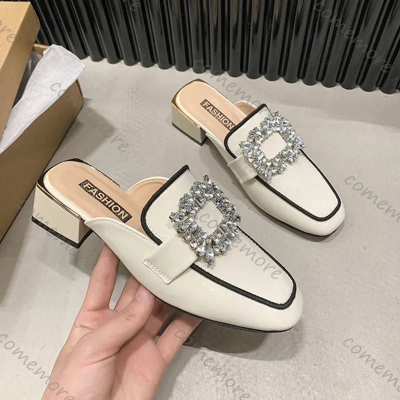 Women Block Heel Mule Loafers Square Toe Rhinestone Buckle Slip-on Slides Elegant Daily Office Ladies Casual Shoes Size 35-40
Women Block Heel Mule Loafers Square Toe Rhinestone Buckle Slip-on Slides Elegant Daily Office Ladies Casual Shoes Size 35-40