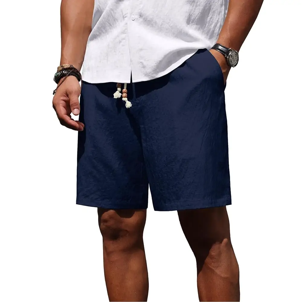 Men’s Linen Shorts Casual Summer Elastic Waist Drawstring Lightweight Beach Vacation Shorts with Pockets
Men’s Linen Shorts Casual Summer Elastic Waist Drawstring Lightweight Beach Vacation Shorts with Pockets