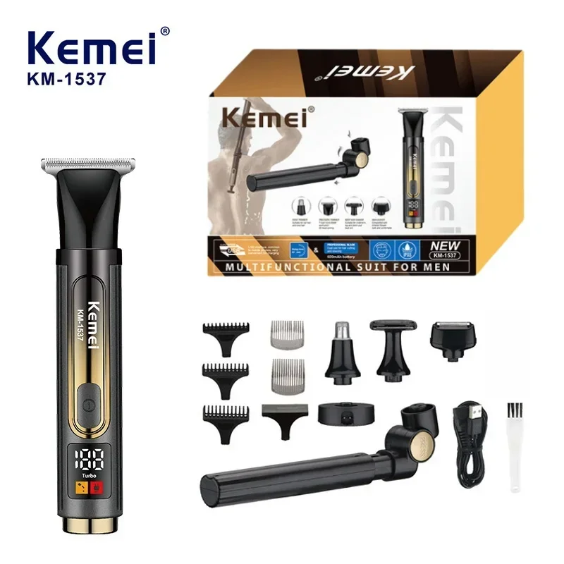 Kemei KM-1537 Многофункциональная телескопическая водонепроницаемая электрическая машинка для стрижки волос 4-в-1, цифровая электрическая машинка для стрижки волос со светодиодной подсветкой и быстрой зарядкой
Kemei KM-1537 Многофункциональная телескопическая водонепроницаемая электрическая машинка для стрижки волос 4-в-1, цифровая электрическая машинка для стрижки волос со светодиодной подсветкой и быстрой зарядкой