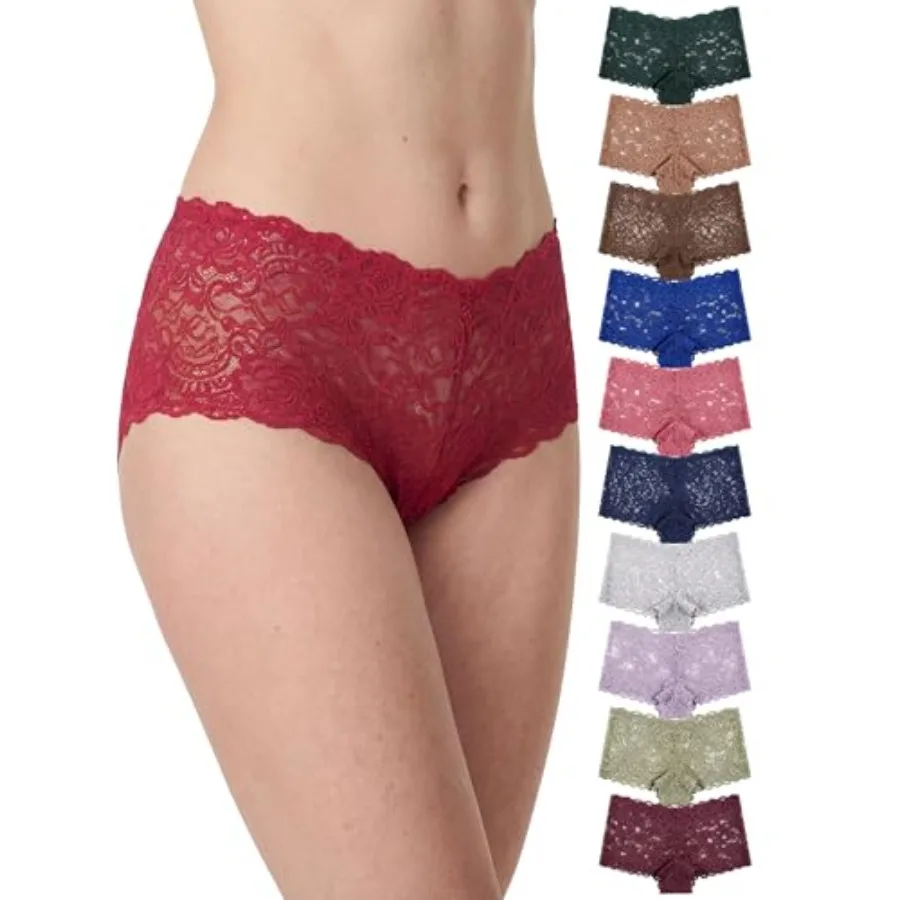 Sexy Basics Women's Lace Boyshort Boyleg Panty Ultra Soft and Stretchy Hollowed Out Lingerie Underwear Multi Packs
Sexy Basics Women's Lace Boyshort Boyleg Panty Ultra Soft and Stretchy Hollowed Out Lingerie Underwear Multi Packs