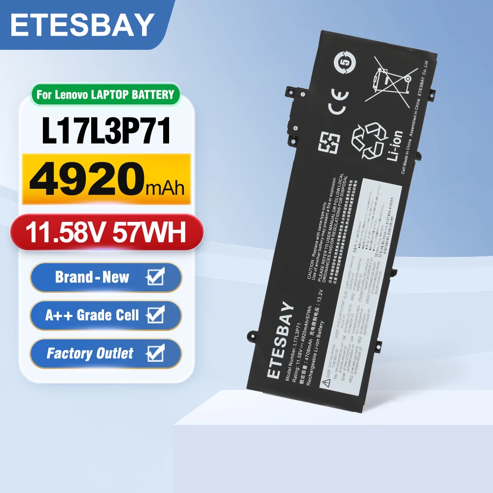 ETESBAY L17L3P71 Laptop battery For ThinkPad T480S Series L17M3P71 L17M3P72 01AV478 SB10K97620 01AV479 SB10K97621
ETESBAY L17L3P71 Laptop battery For ThinkPad T480S Series L17M3P71 L17M3P72 01AV478 SB10K97620 01AV479 SB10K97621